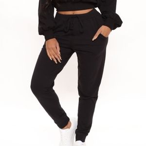 Black Terry jogger sweatpants